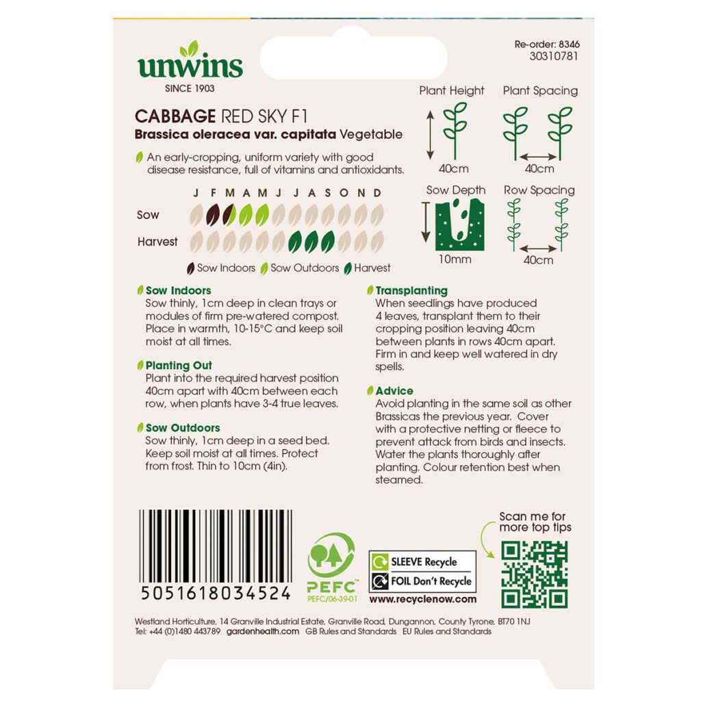 Unwins Cabbage Red Sky Seeds 5051618034524 2